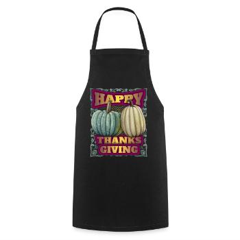 Thanksgiving vintage, Joyeux Thanksgiving - Tablier de cuisine - noir - Devant - AI Model Male 185 dark (185cm)