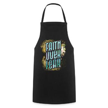 Christian Faith, Jesus Christ, Bible Proverb - Cooking Apron - black - Front - AI Model Male 185 dark (185cm)