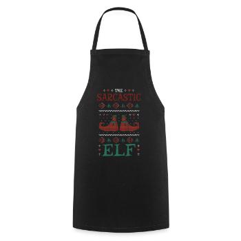 Elf Sarcastic December Love Elf Ugly Christmas - Kochschürze - Schwarz - Vorne - AI Model Male 185 dark (185cm)