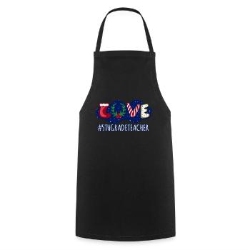 Love Christmas Fifth Grade Teacher Student - Cooking Apron - black - Front - AI Model Male 185 dark (185cm)