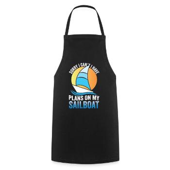 I have plans on my sailboat hobby sorry - Cooking Apron - black - Front - AI Model Male 185 dark (185cm)