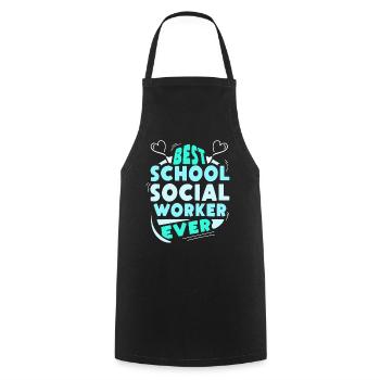 Meilleur travailleur social scolaire de tous les temps - Tablier de cuisine - noir - Devant - AI Model Male 185 dark (185cm)