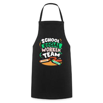 Équipe de travailleurs sociaux en milieu scolaire École de travail social - Tablier de cuisine - noir - Devant - AI Model Male 185 dark (185cm)
