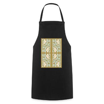 Art Nouveau, Arts & Crafts, Esthétique, Vintage-1900 - Tablier de cuisine - noir - Devant - AI Model Male 185 dark (185cm)