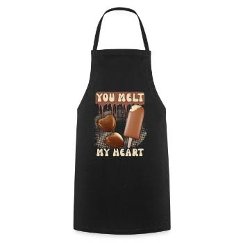 Chocolat Saint-Valentin, Crème glacée au chocolat, couples couples - Tablier de cuisine - noir - Devant - AI Model Male 185 dark (185cm)