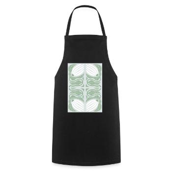 Art Nouveau, Arts & Crafts, Esthétique, Vintage-1900 - Tablier de cuisine - noir - Devant - AI Model Male 185 dark (185cm)