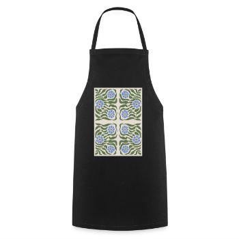 Art Nouveau, Arts & Crafts, Esthétique, Vintage-1900 - Tablier de cuisine - noir - Devant - AI Model Male 185 dark (185cm)
