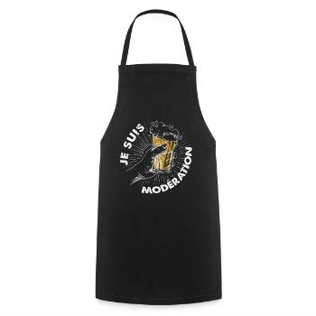 I Am Moderation Drink In Moderation Cheers Beer - Kochschürze - Schwarz - Vorne - AI Model Male 185 dark (185cm)