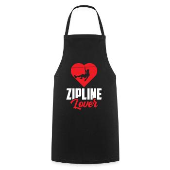 Zipline-Liebhaber Zipline Seilrutsche Ziplining - Kochschürze - Schwarz - Vorne - AI Model Male 185 dark (185cm)