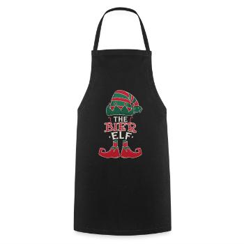 Elf Beer December Love Elf Christmas - Cooking Apron - black - Front - AI Model Male 185 dark (185cm)