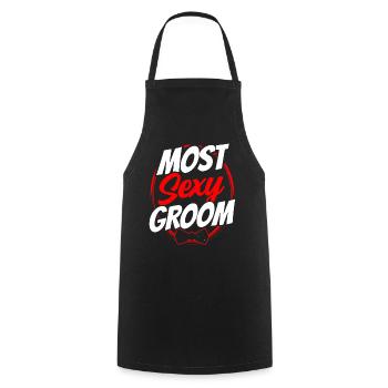 Sexy Groom Wedding Sayings Wedding Party - Cooking Apron - black - Front - AI Model Male 185 dark (185cm)