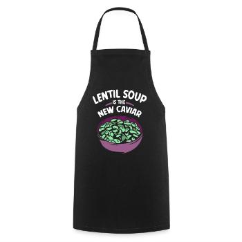 Lentil soup is the new caviar lentils - Cooking Apron - black - Front - AI Model Male 185 dark (185cm)