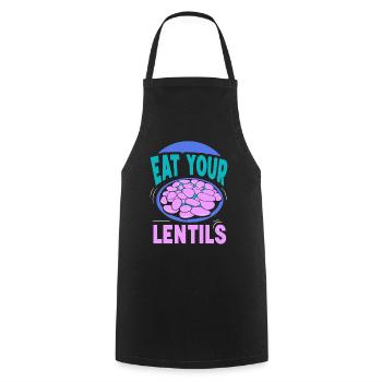 Eat Your Lentil Lentil Soup Food - Cooking Apron - black - Front - AI Model Male 185 dark (185cm)