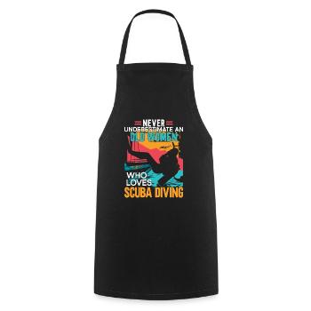 Scuba Diving Gift Underwater Scuba Diver - Cooking Apron - black - Front - AI Model Male 185 dark (185cm)