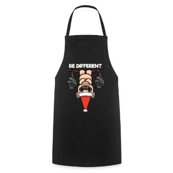 Soyez différent Pug Bat Père Noël - Tablier de cuisine - noir - Devant - AI Model Male 185 dark (185cm)