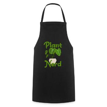 Nerd des plantes - Tablier de cuisine - noir - Devant - AI Model Male 185 dark (185cm)