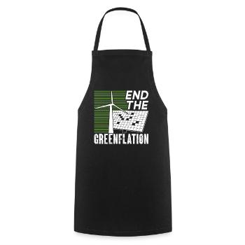 End Greenflation Inflation Green Energy - Cooking Apron - black - Front - AI Model Male 185 dark (185cm)