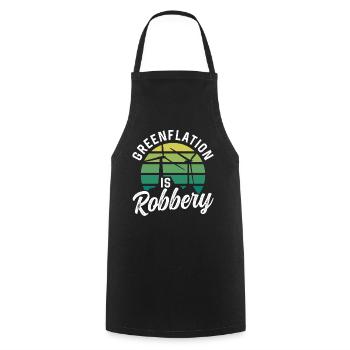 Greenflation is robbery green energy inflation - Cooking Apron - black - Front - AI Model Male 185 dark (185cm)