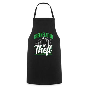 Greenflation is theft inflation energy green - Cooking Apron - black - Front - AI Model Male 185 dark (185cm)