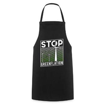 Greenflation Stop Energie Inflation verte - Tablier de cuisine - noir - Devant - AI Model Male 185 dark (185cm)