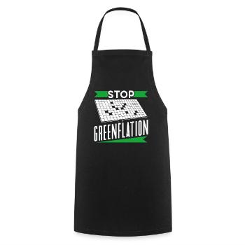 Greenflation Stop Green Inflation Energy - Cooking Apron - black - Front - AI Model Male 185 dark (185cm)