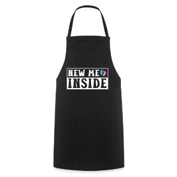 The New Me Inside Cute Baby Inside Pregnant - Cooking Apron - black - Front - AI Model Male 185 dark (185cm)