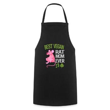 Rat gifts for vegans | Vegan Rat Animals - Cooking Apron - black - Front - AI Model Male 185 dark (185cm)