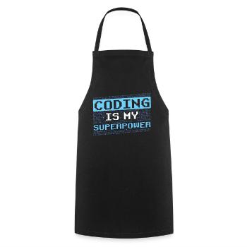 Coding Ist Meine Superkraft Coder Programmierer - Kochschürze - Schwarz - Vorne - AI Model Male 185 dark (185cm)