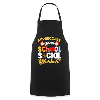 Appréciez votre école Travailleur social Profession scolaire - Tablier de cuisine - noir - Devant - AI Model Male 185 dark (185cm)
