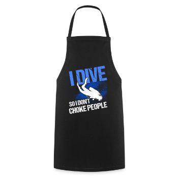 Scuba Diving Gift Underwater Scuba Diver - Cooking Apron - black - Front - AI Model Male 185 dark (185cm)