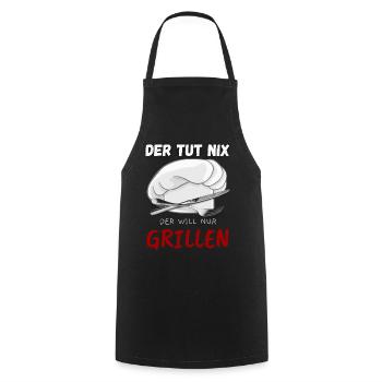 Männer Geschenk Grill BBQ T-Shirt: Der TUT nix - - Kochschürze - Schwarz - Vorne - AI Model Male 185 dark (185cm)