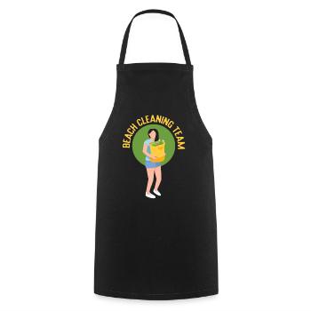 Équipe de nettoyage de plage Nettoyage de plage - Tablier de cuisine - noir - Devant - AI Model Male 185 dark (185cm)
