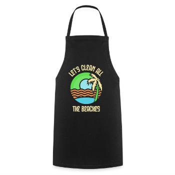 Nettoyons toutes les plages Beach Clean Up - Tablier de cuisine - noir - Devant - AI Model Male 185 dark (185cm)