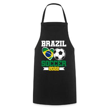 Brazil Soccer 2022 Brazil Jersey - Cooking Apron - black - Front - AI Model Male 185 dark (185cm)