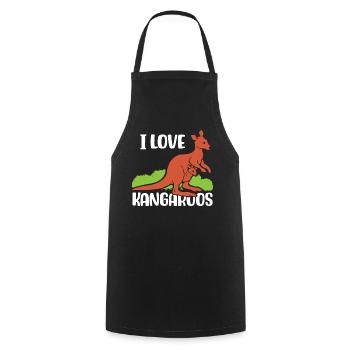 I love kangaroos kangaroo animal lover - Cooking Apron - black - Front - AI Model Male 185 dark (185cm)