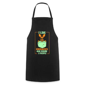I like kangaroos and maybe 3 people animal - Cooking Apron - black - Front - AI Model Male 185 dark (185cm)