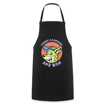 I fought with a kangaroo and won kangaroos - Cooking Apron - black - Front - AI Model Male 185 dark (185cm)