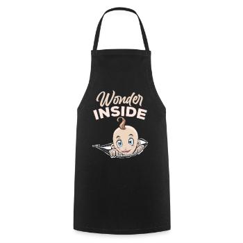 Miracles Inside Baby Inside Cute Pregnant - Cooking Apron - black - Front - AI Model Male 185 dark (185cm)