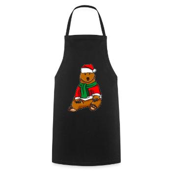 Ours avec chandail de Noël - Tablier de cuisine - noir - Devant - AI Model Male 185 dark (185cm)
