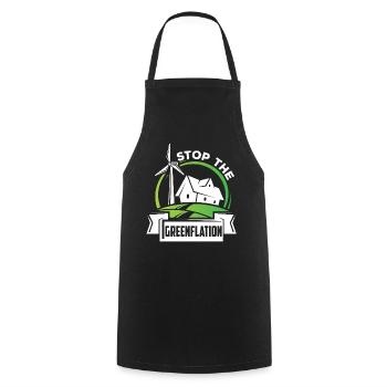 Stop Greenflation Inflation Green Energy - Cooking Apron - black - Front - AI Model Male 185 dark (185cm)