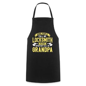 Locksmith lock picking employee locksmith shop - Cooking Apron - black - Front - AI Model Male 185 dark (185cm)