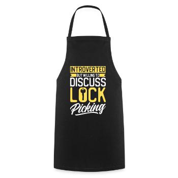 Locksmith Lock Picking Employee Locksmith - Cooking Apron - black - Front - AI Model Male 185 dark (185cm)