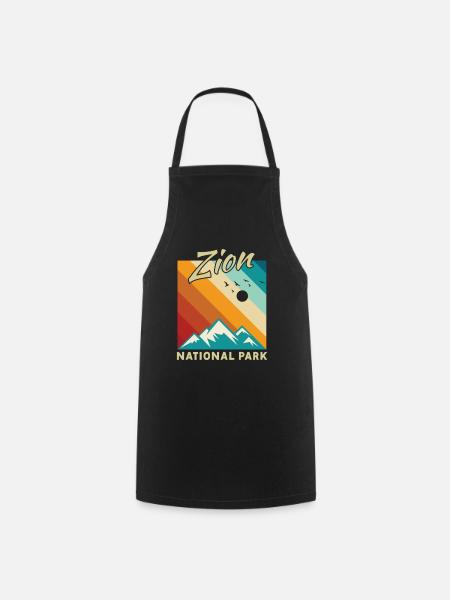Zion National Park Utah Hiking Camping Outdoor - Cooking Apron - black