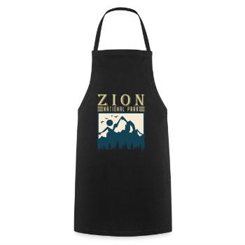 Zion National Park Utah Wandern Camping Outdoor - Kochschürze - Schwarz - Vorne - AI Model Male 185 dark (185cm)