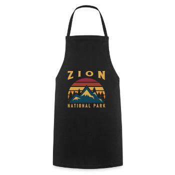 Zion National Park Utah Wandern Camping Outdoor - Kochschürze - Schwarz - Vorne - AI Model Male 185 dark (185cm)