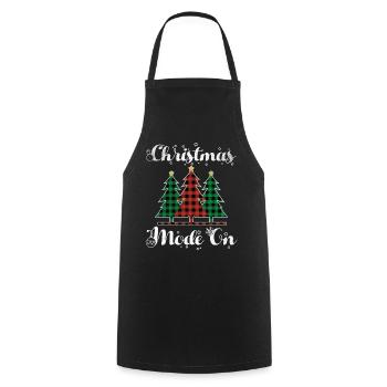 Christmas Element December Mode On Plaid Christmas - Cooking Apron - black - Front - AI Model Male 185 dark (185cm)
