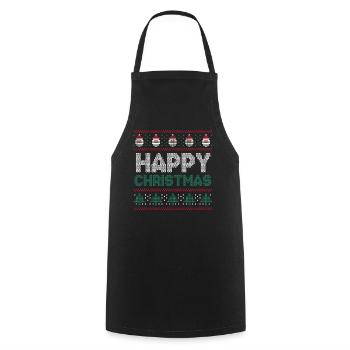 Santa Happy December Holiday Hässliche Weihnachten - Kochschürze - Schwarz - Vorne - AI Model Male 185 dark (185cm)