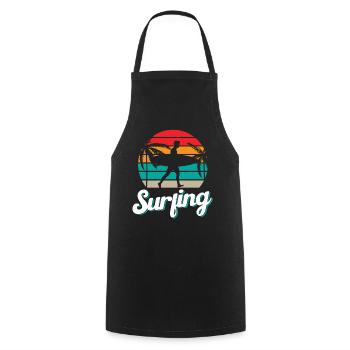 Surfing Surfing Surfing Surfboard Surfer - Cooking Apron - black - Front - AI Model Male 185 dark (185cm)