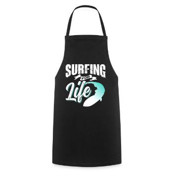 Surfing for life Surfer Surfing Surfboard - Cooking Apron - black - Front - AI Model Male 185 dark (185cm)
