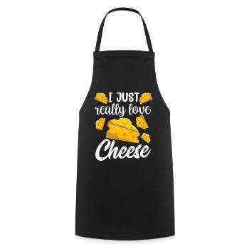 I love cheese just very sayings lovers sweet - Cooking Apron - black - Front - AI Model Male 185 dark (185cm)